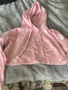 Missguided Pink Playboy Logo Hoodie